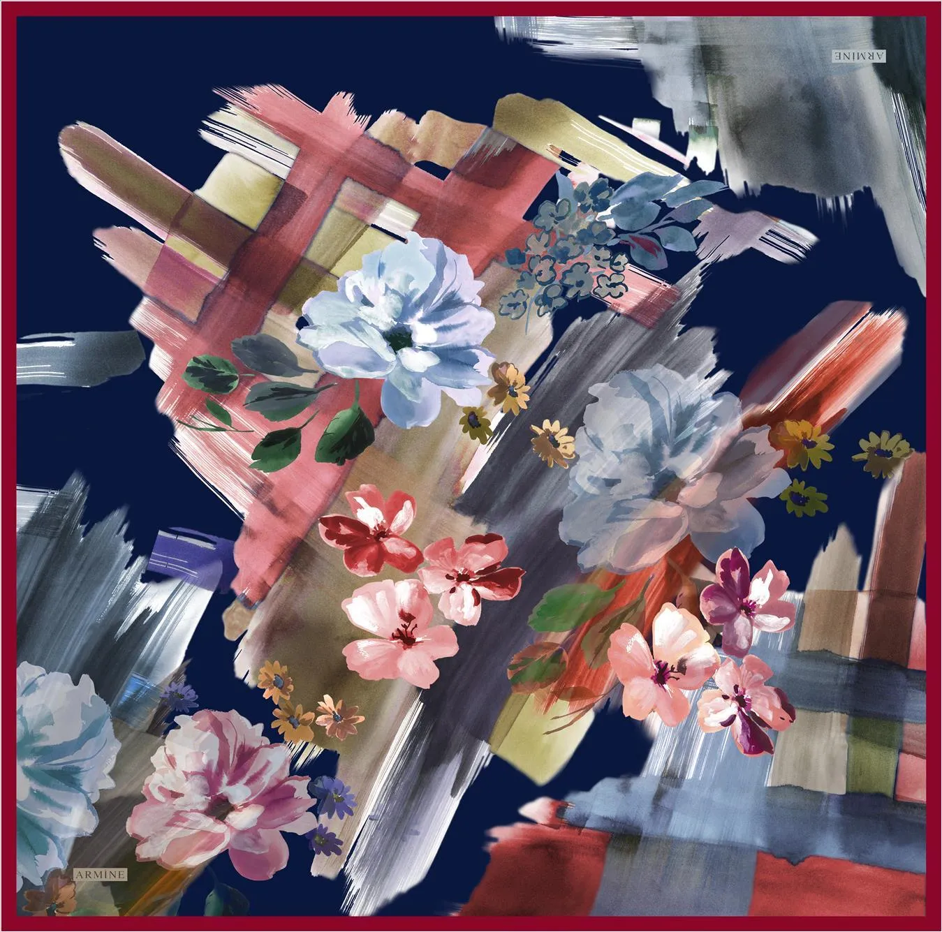 Armine Yani Floral Silk Scarf No. 34