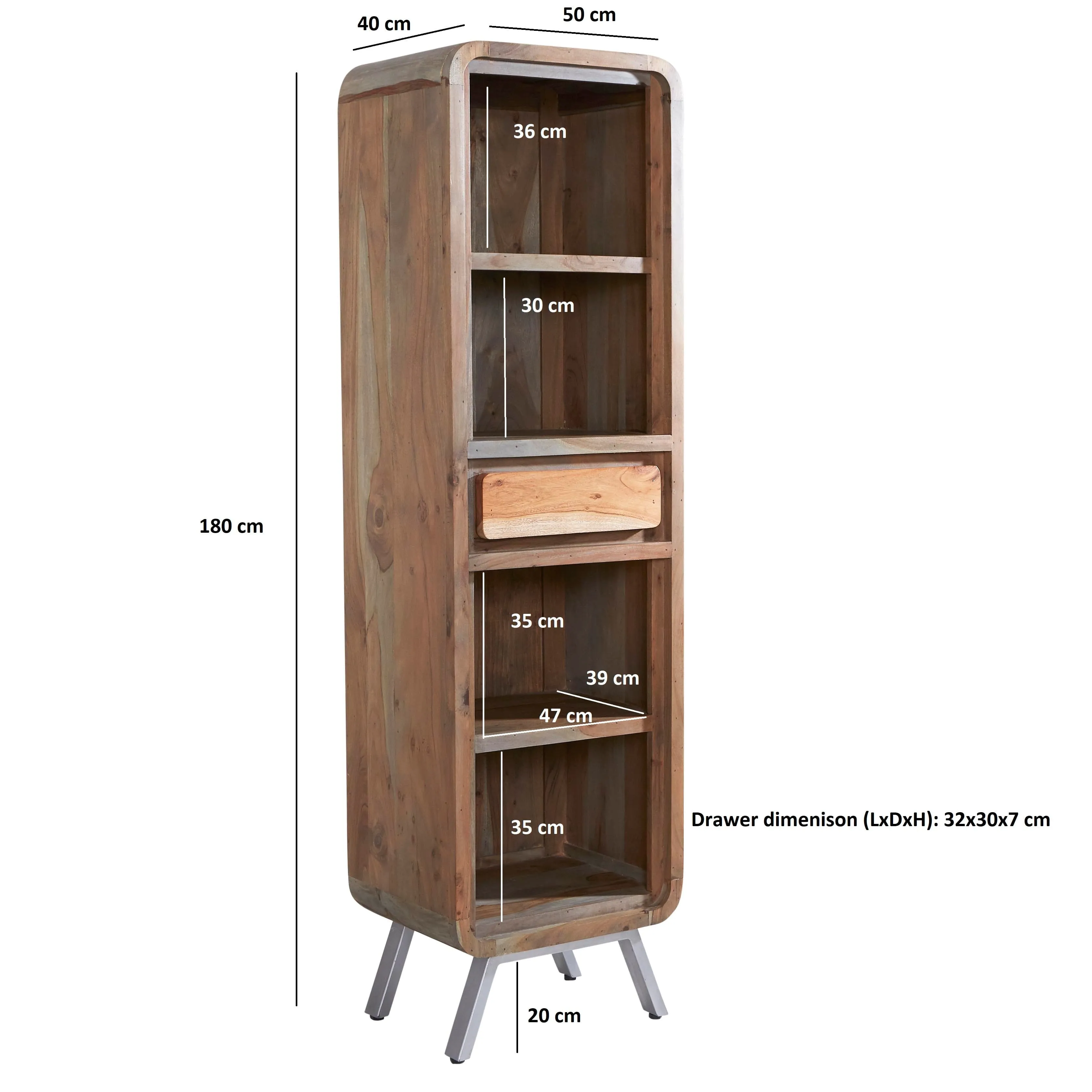 Aspen Narrow Bookcase