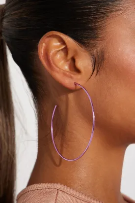 Astonishing Glow Hoop Earrings - Purple