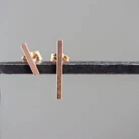 Asymmetrical Bar Post Earrings