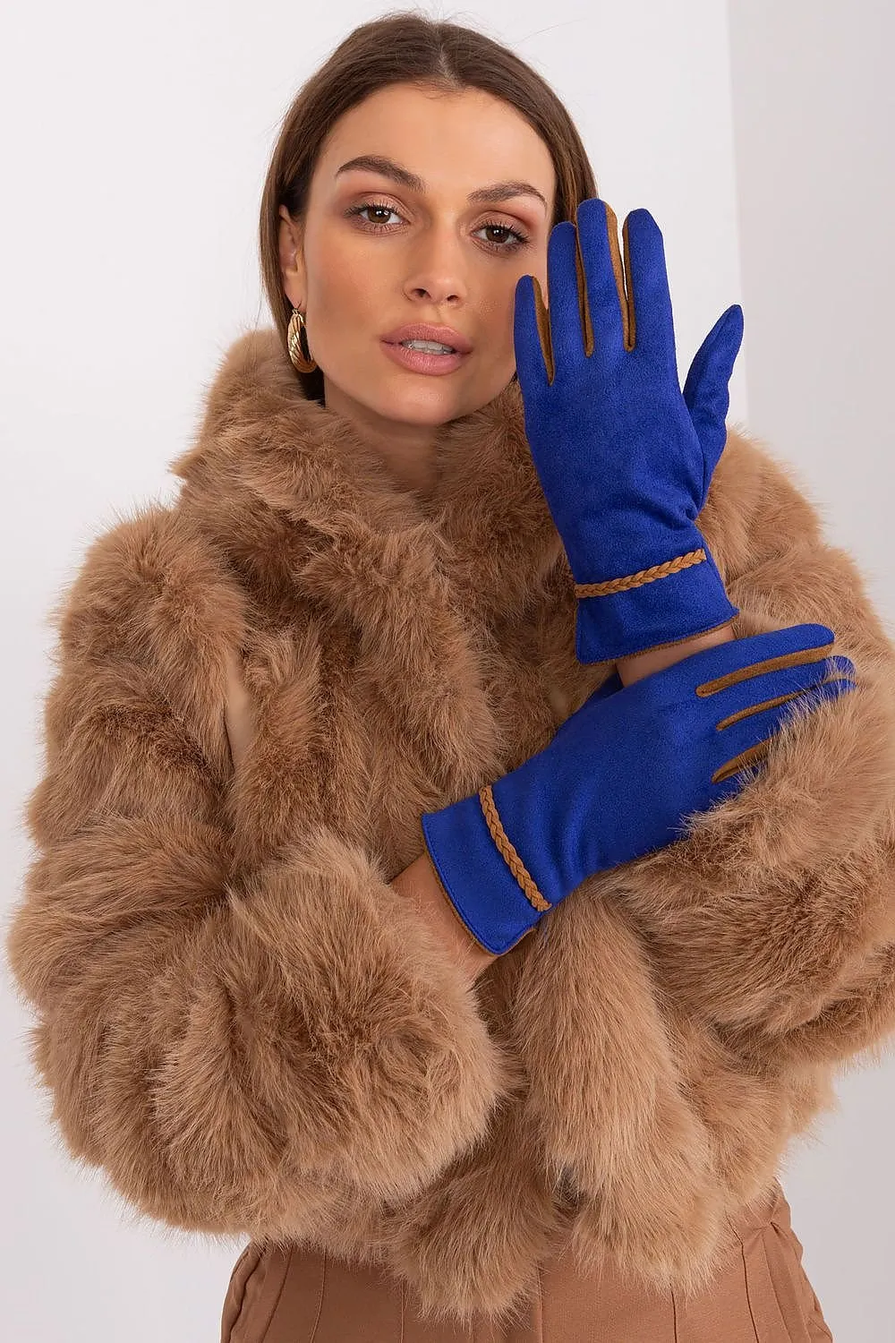 AT Braided Rope Contrast Trim Gloves