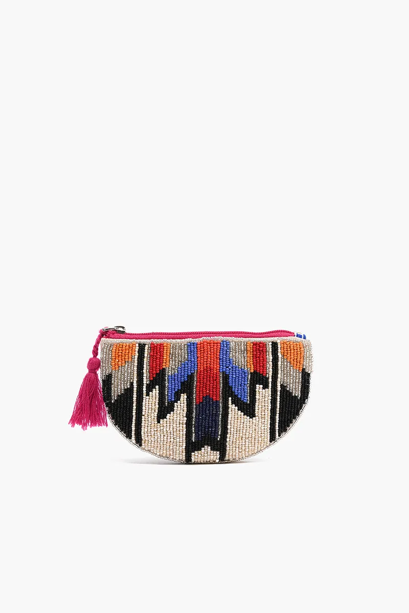 Aztec Embellished Crossbody Pouch with Coin Pouch