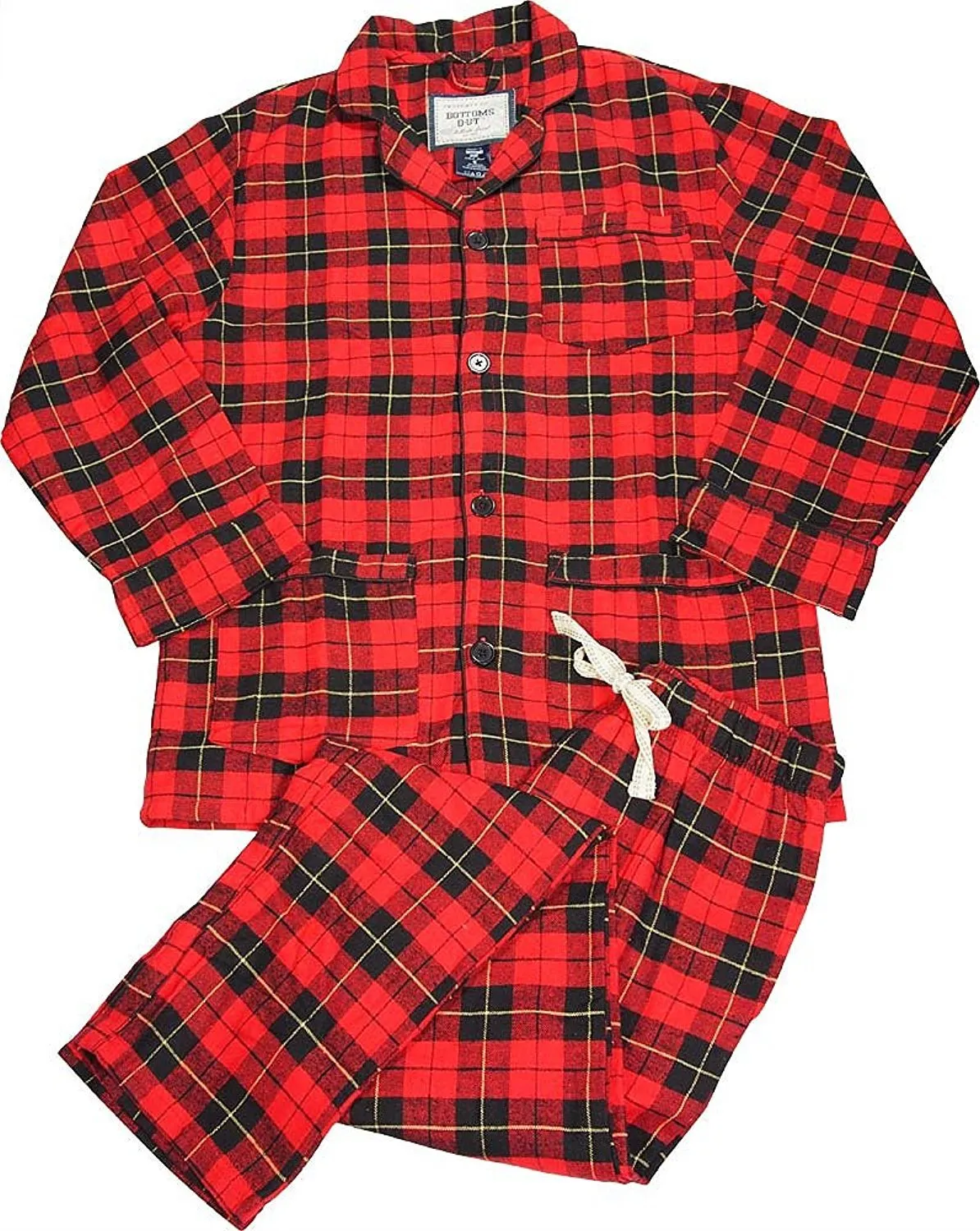 B O P J - Mens Long Sleeve Flannel Pajamas