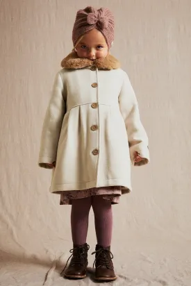 Baby & kids' beige faux fur collar coat