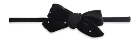 Baby Bling Black Stud Velvet Skinny Headband