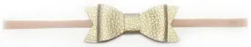 Baby Bling Leather Bow Tie Skinny Headband (20  Colors)