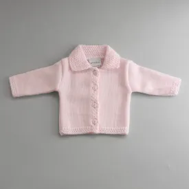 Baby Girls Cardigan With Collar - Pink