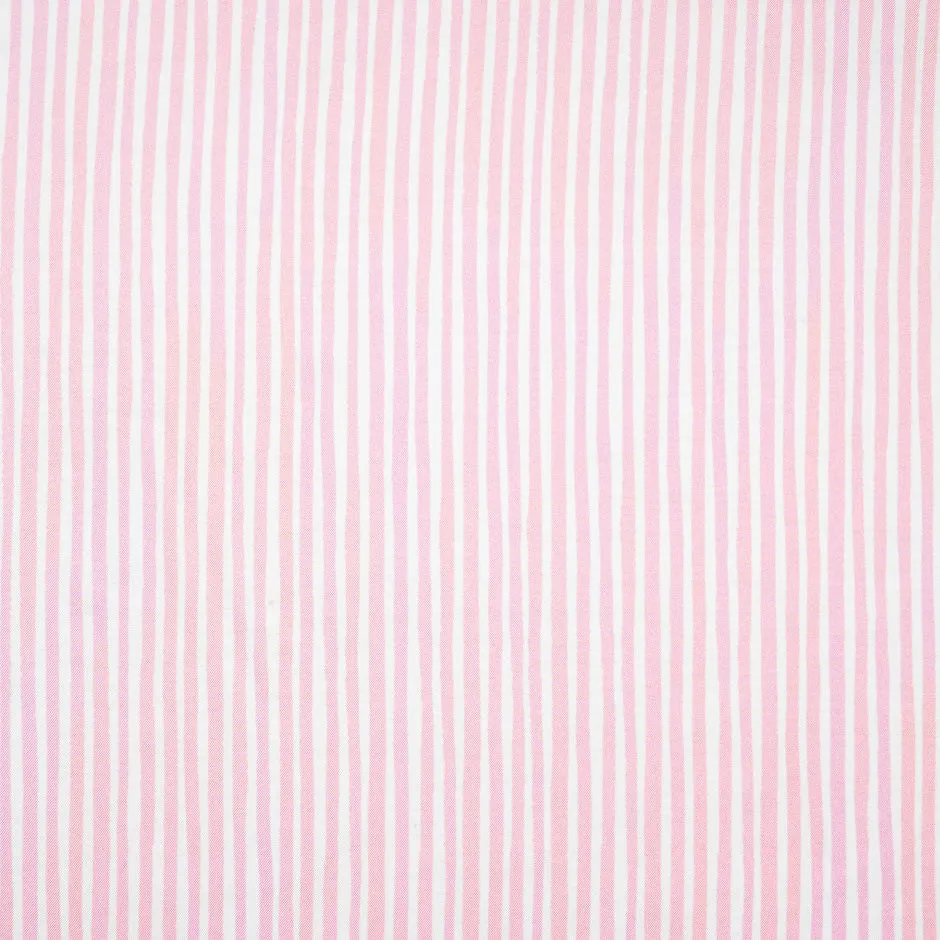 Baby Pink & White Striped Pure Silk Twill