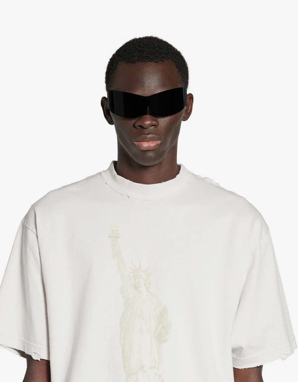 Balenciaga White Paris Liberty Medium Fit T-Shirt