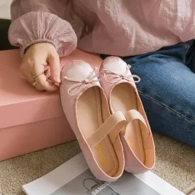 Balletcore Elastic Band Satin Ballet Flats