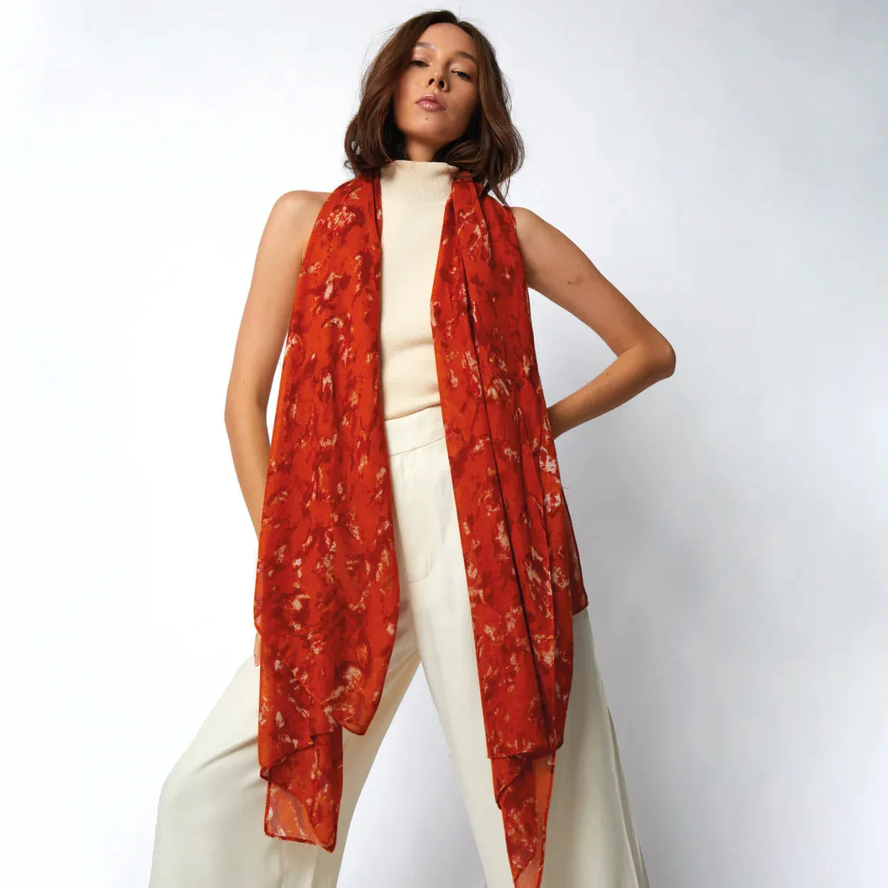 Bamboo Scarf-Matera Scarves Burnt Orange