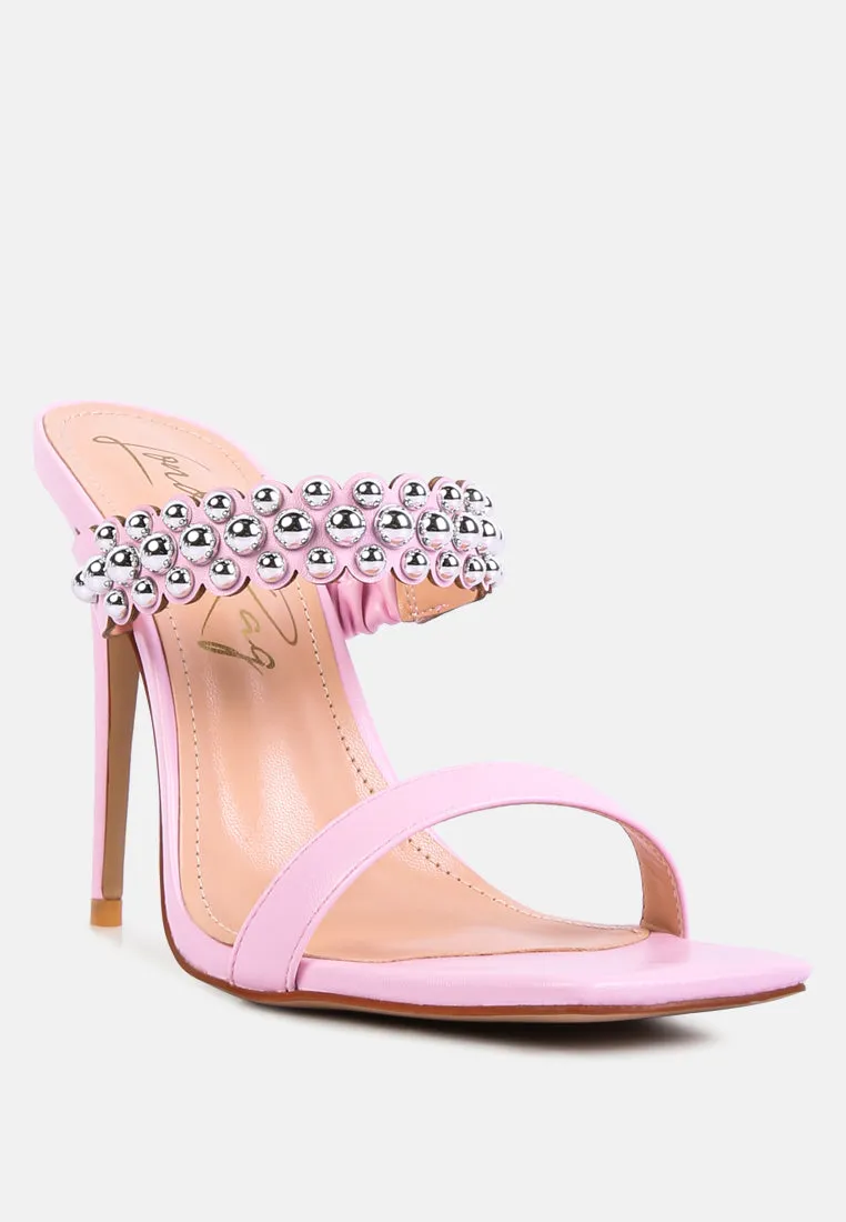 Bandy Stieletto Heel Metal Stud Sandals