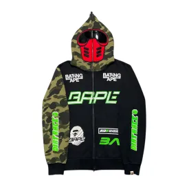 BAPE Bmx Mask Zip Up Hooded Sweatshirt Black Pre-Owned