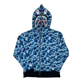 BAPE Color Camo Reversible PONR Shark Full Zip Hooded Sweatshirt Black Baby Blue Pre-Owned