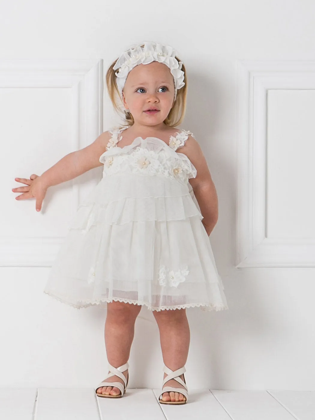 Baptism dress for girl set 2pcs-ALBERTA