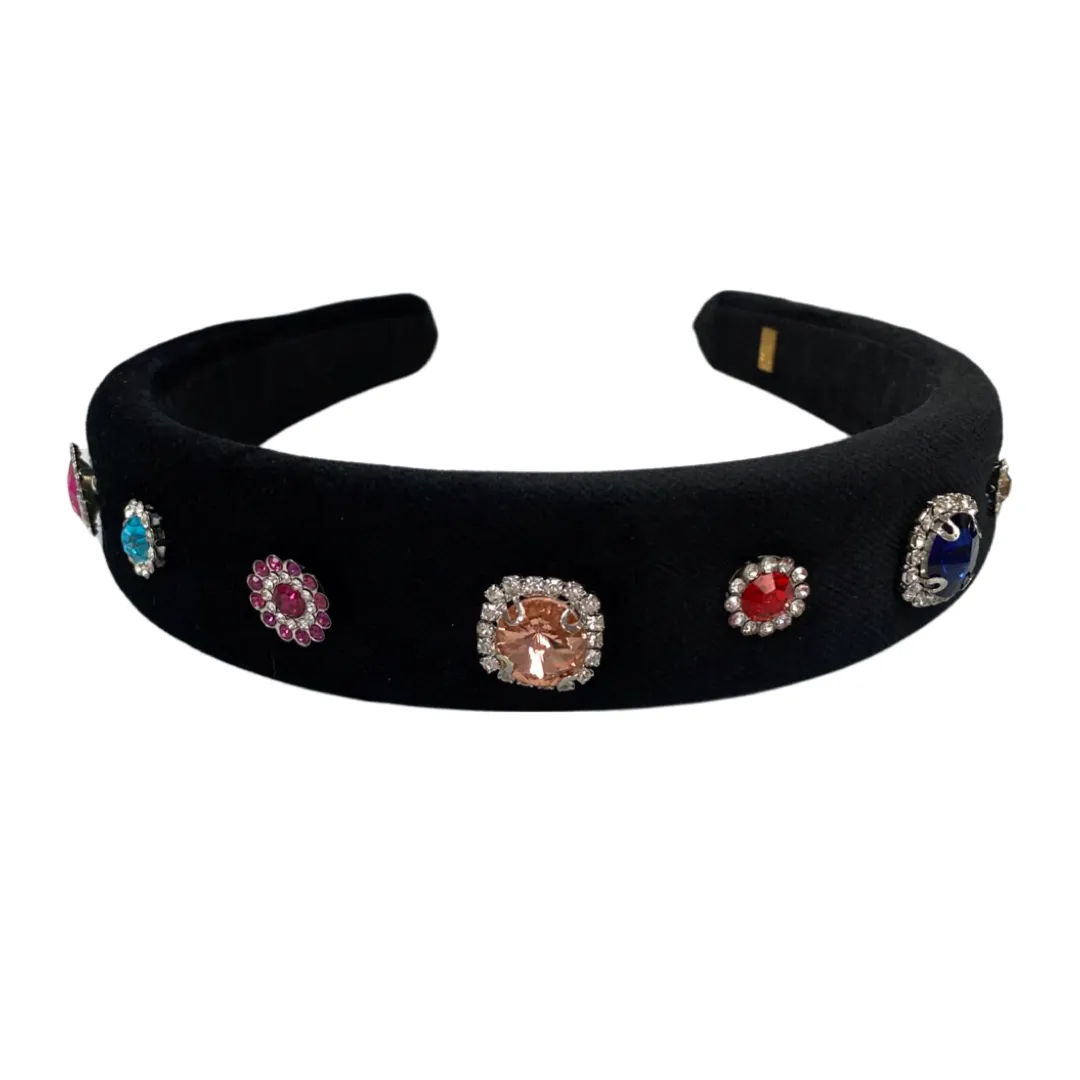 Bari Lynn Velvet Headband with Jewels - 3 Colors