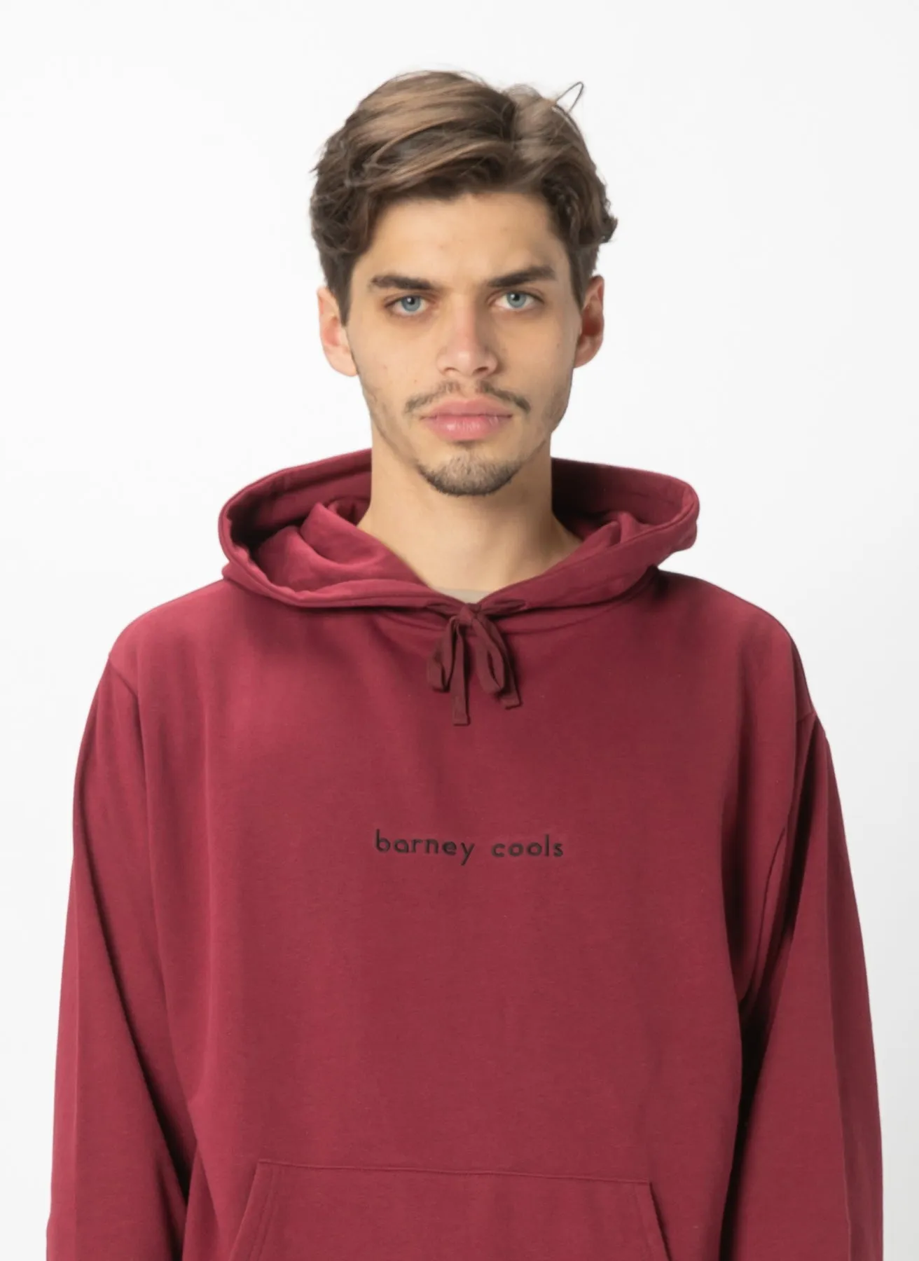 Barney Cools Hood Embro Sweatshirt Oxblood