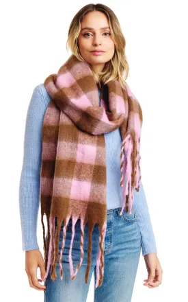 BASC2600 GINGHAM PLAID PATTERN OBLONG SCARF