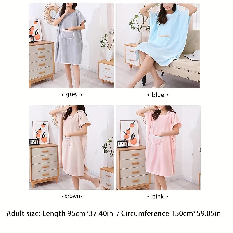 Bathrobe, Extra-Large, Quick-Dry, Absorbent, Spa, Oversized, Robe, Hooded, Long, Cape, Luxurious, Comfortable, Modern Style, Theme Patterns, Lightweight Wrap