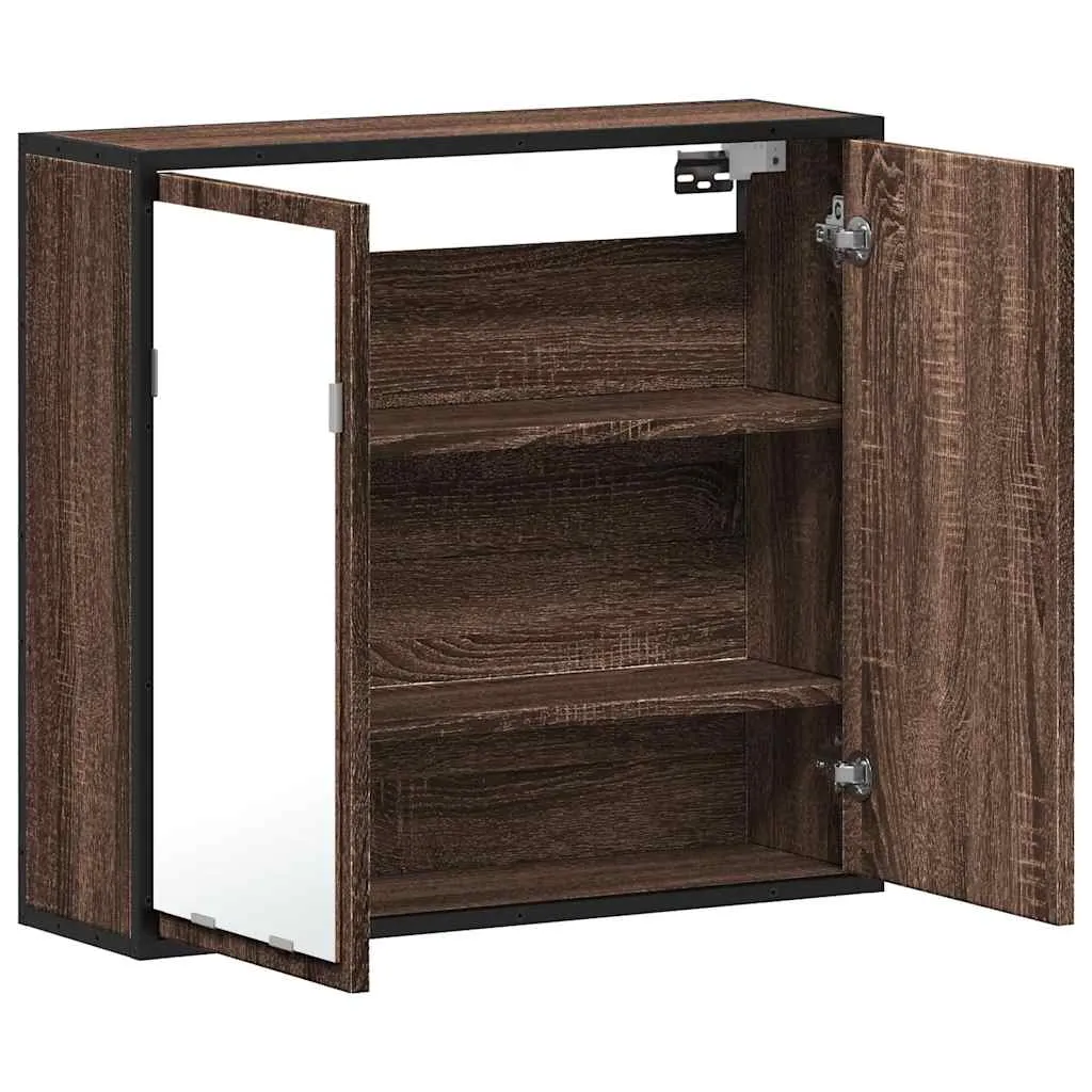 Bathroom Mirror Cabinet Brown Oak 65x20x60 cm Engineered Wood