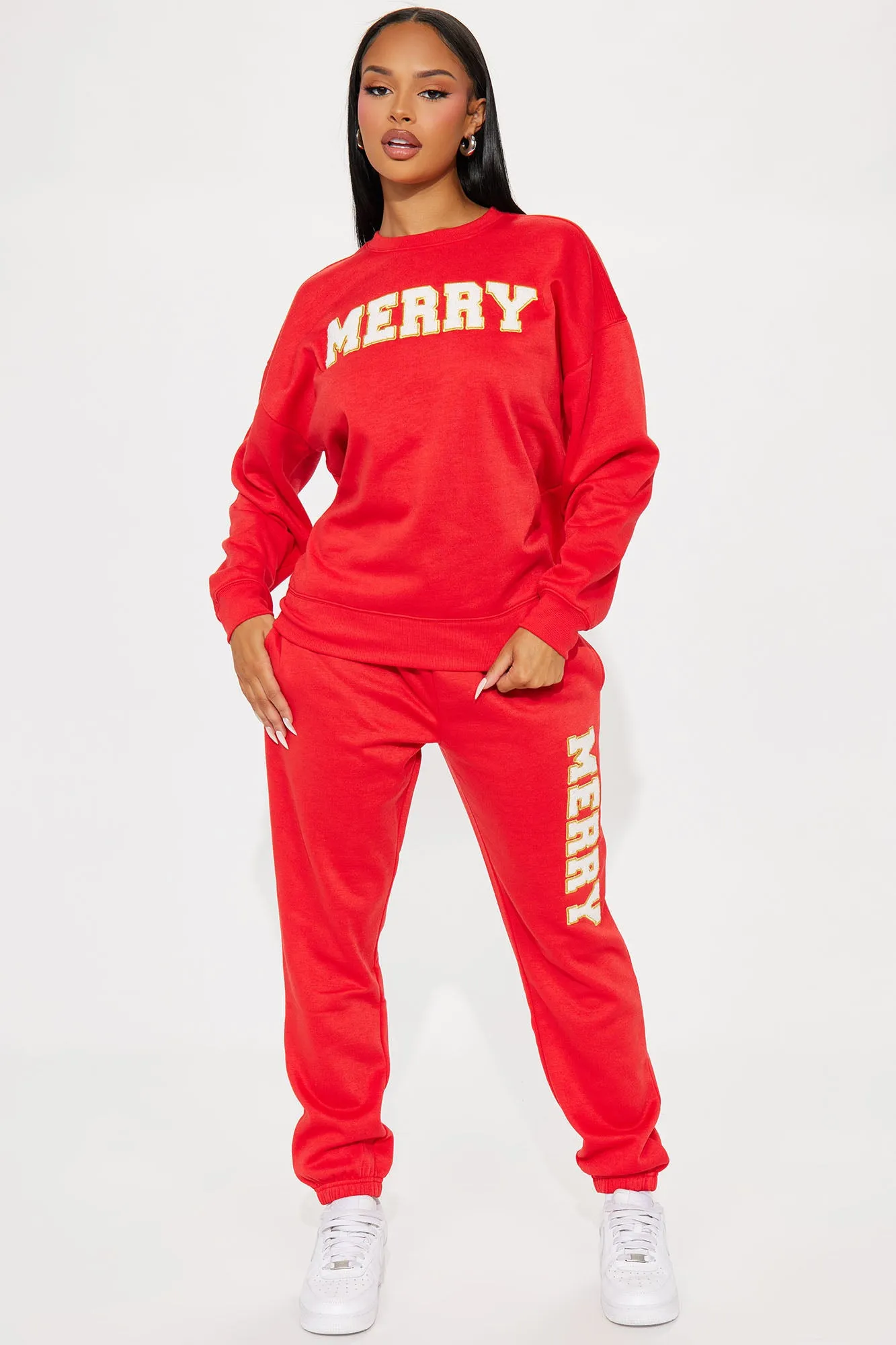 Be Merry Jogger Set - Red