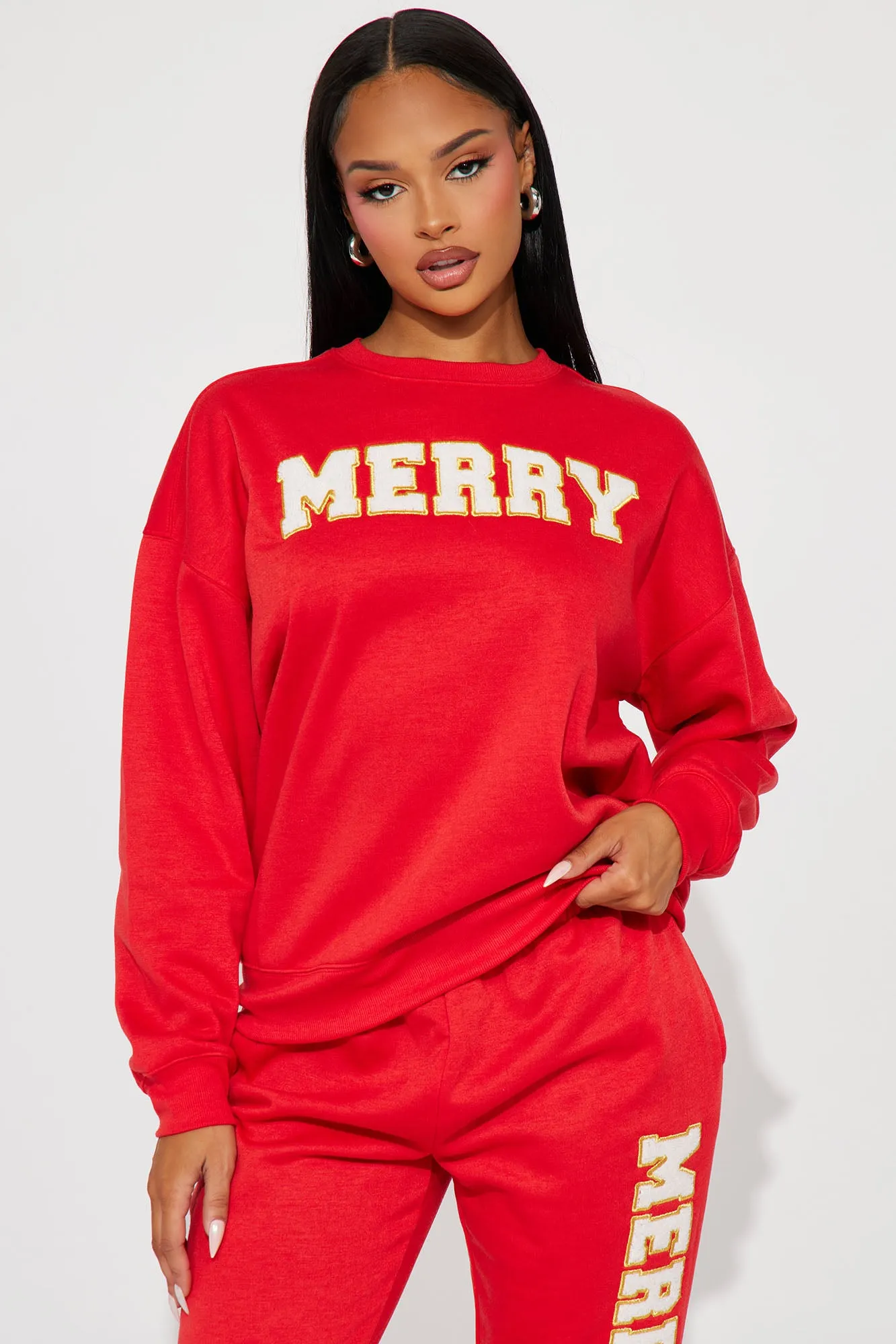 Be Merry Jogger Set - Red