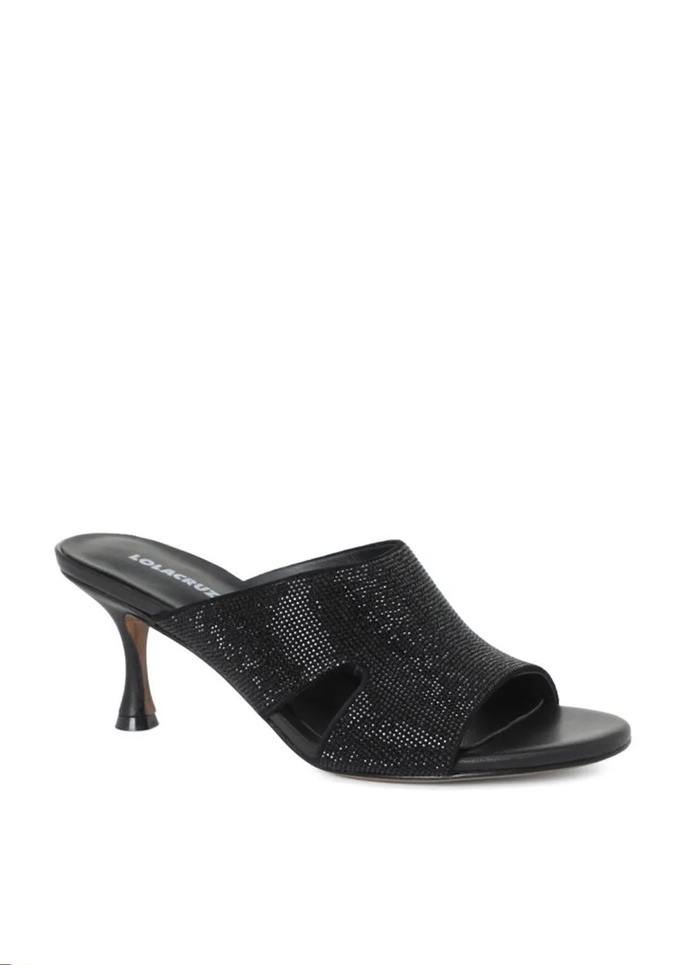 Beaded Cutout Low Heel - Black