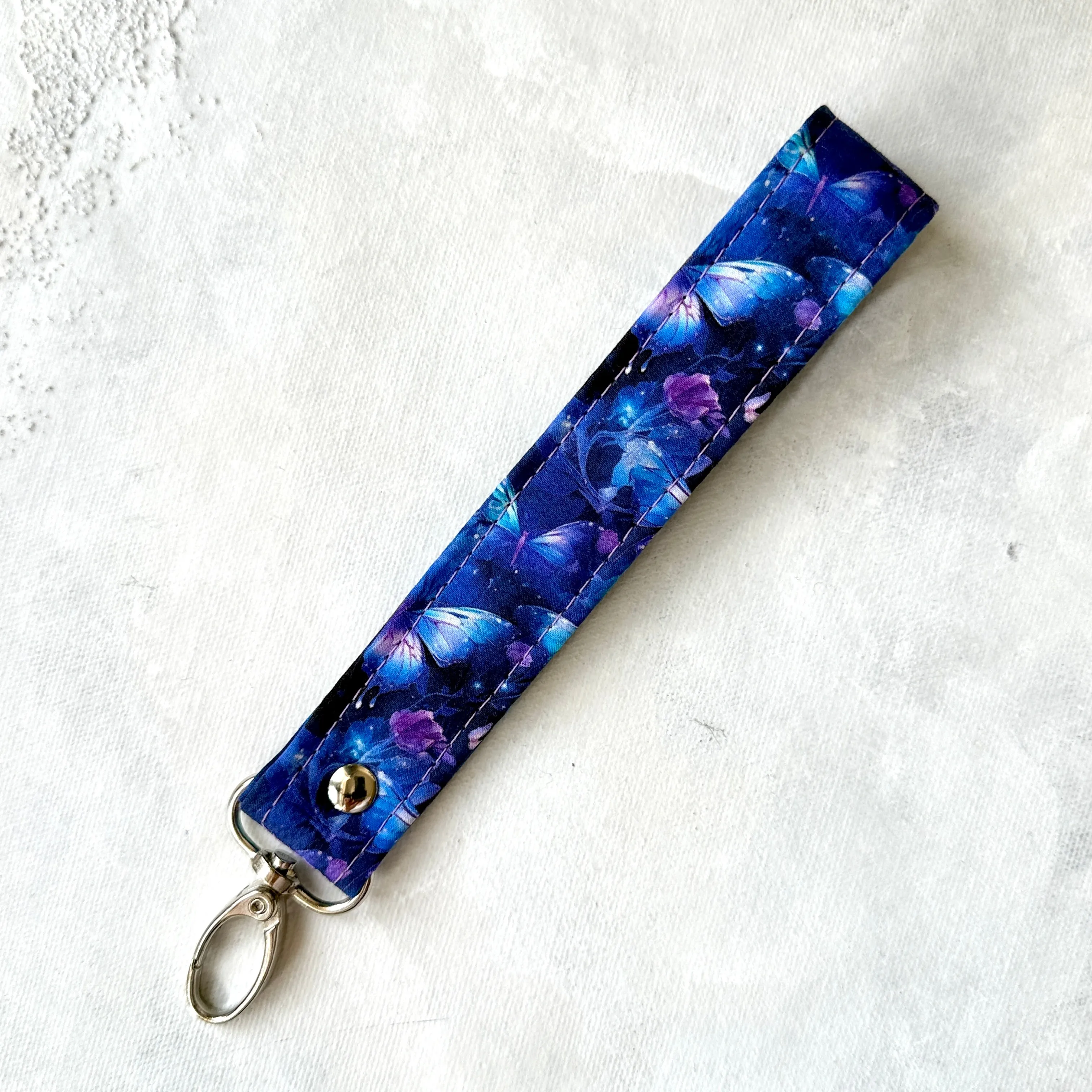 Beautiful Butterfly  - Fabric Keychain Wristlet