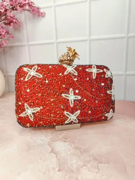 Beautiful Womens Red Velvet Clutch