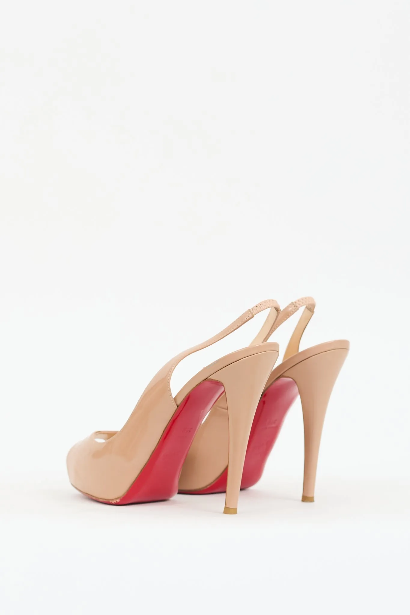 Beige Patent Private Number 120 Slingback Pump