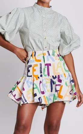 BELIZE SKIRT - LETTER PRINT