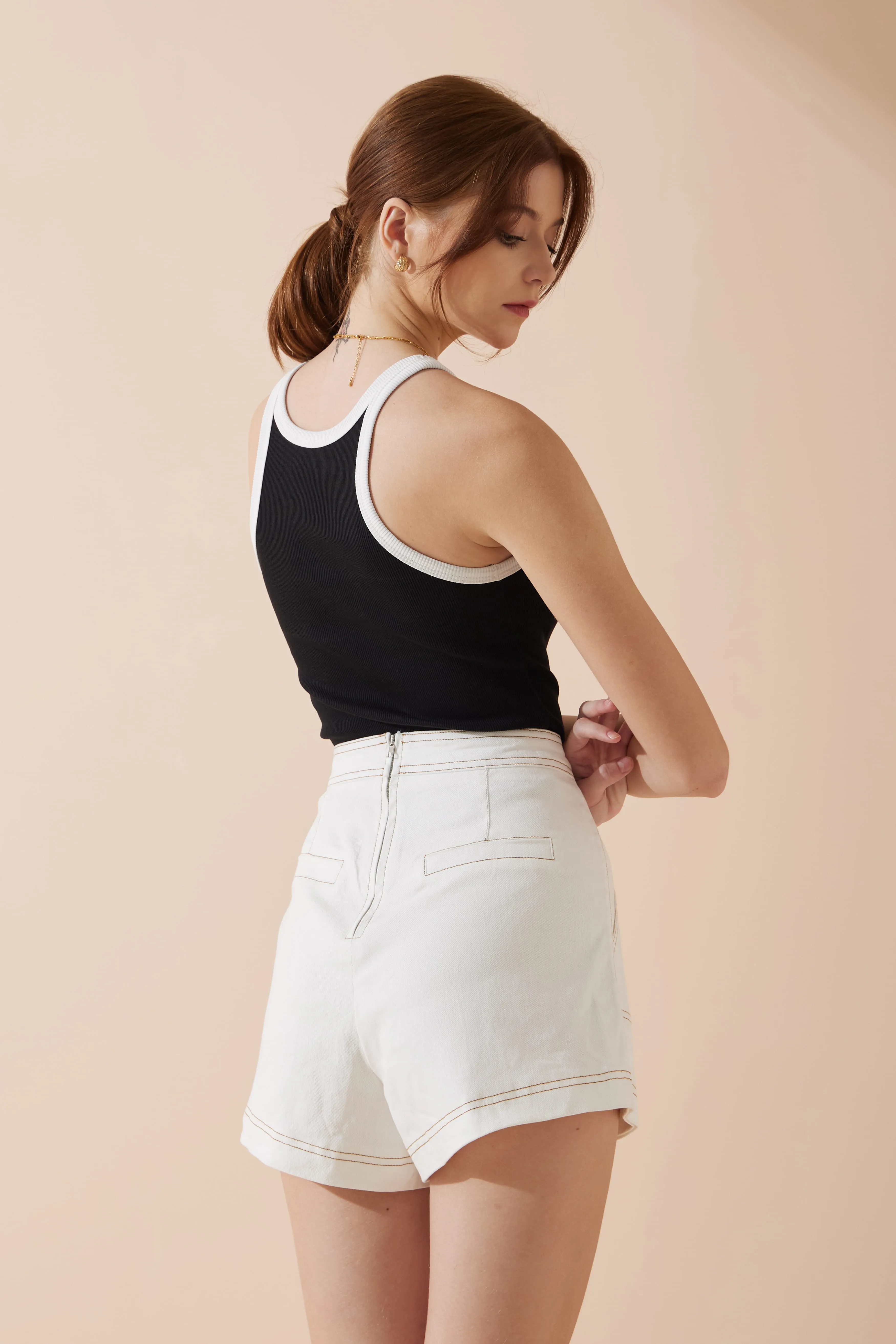 Bellamy White Asymmetric Skort