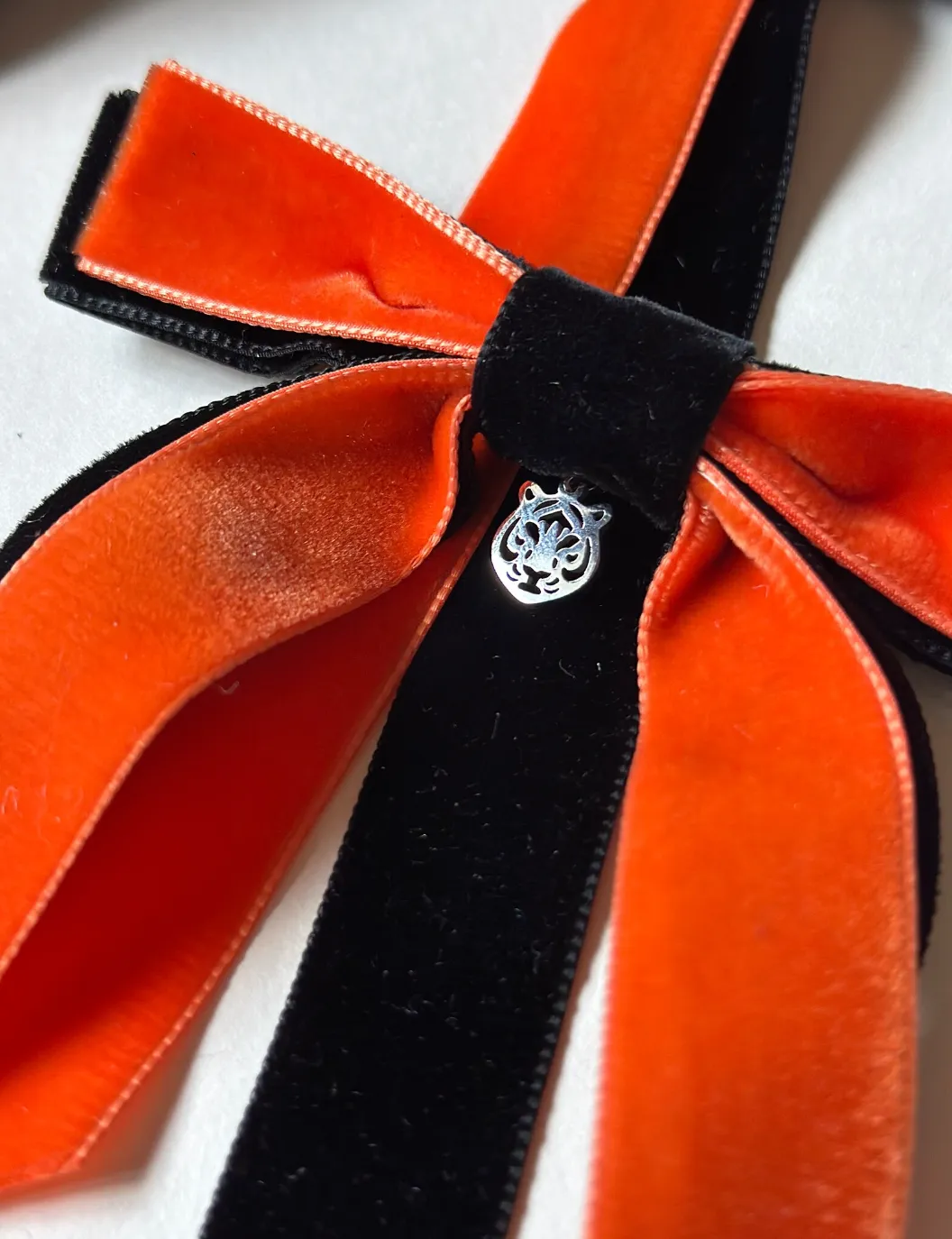 Bengals Charm Bows | Black and Orange Bows | Cincinnati Bengals Hair Accessories