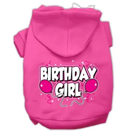 Birthday Girl Screen Print Pet Hoodies Bright Pink Size Lg (14)