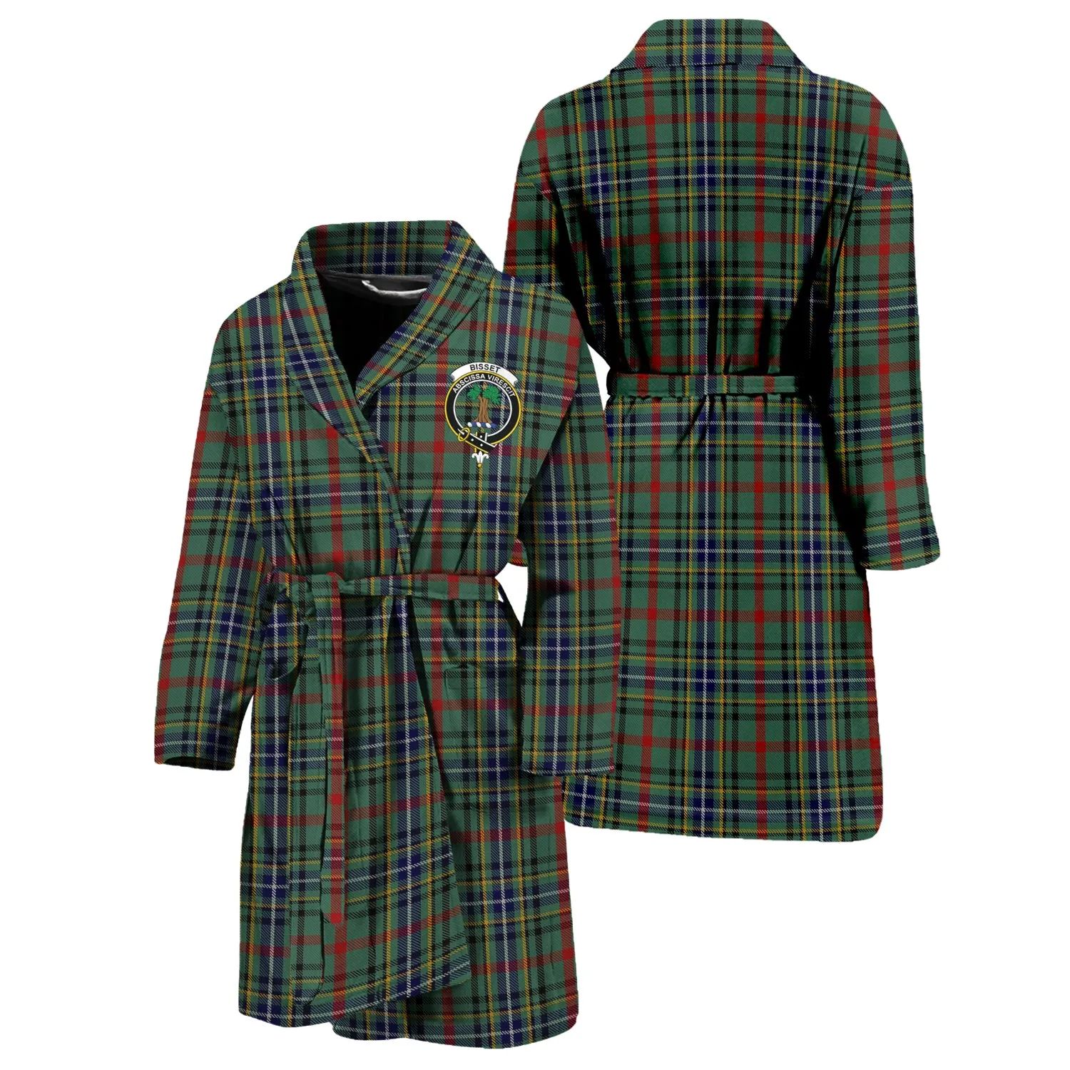 Bisset Tartan Bathrobe with Family Crest