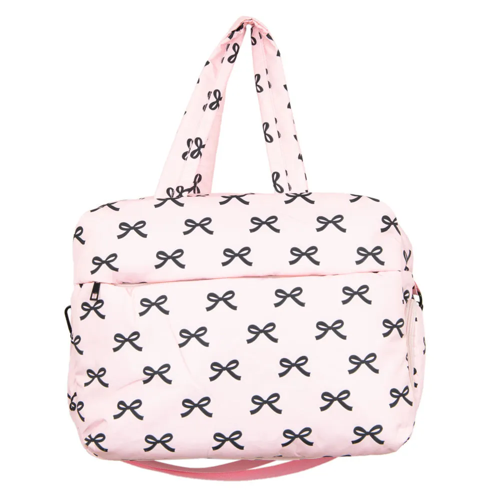 Black & Pink Mini Bows Wholesale Duffel Weekender