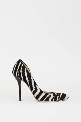 Black & White Printed Hair Noah D'Orsay Heel