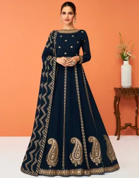 Black Anarkali style Anarkali Semi-Stitched Suits