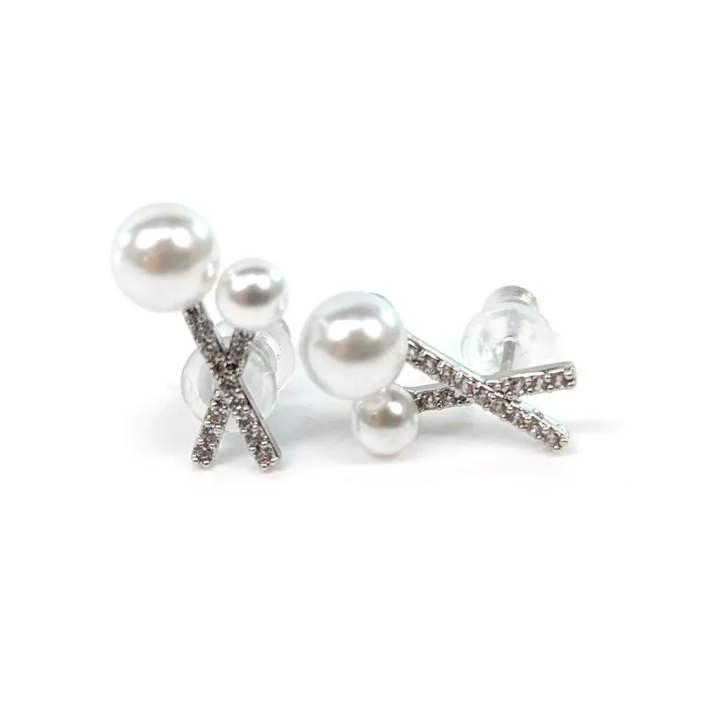 Black Ginger Freshwater Kisses Pearl Stud Earrings