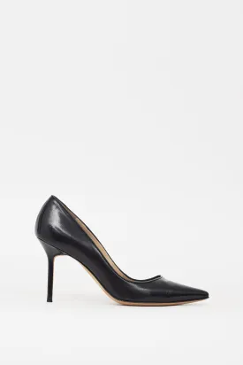 Black Leather BB 90 Heel