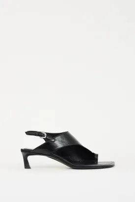 Black Leather Slingback Glove Low Heel