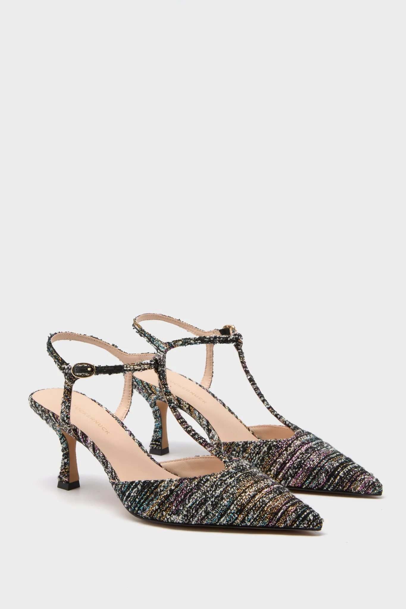 Black Multi Tweed Margot Heels