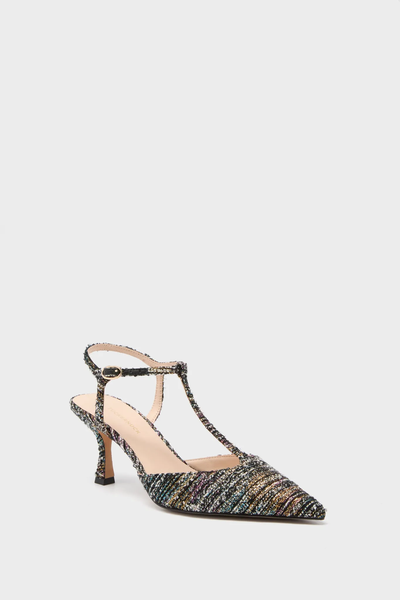 Black Multi Tweed Margot Heels