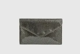 Black Rhinestone Envelope Clutch Bag