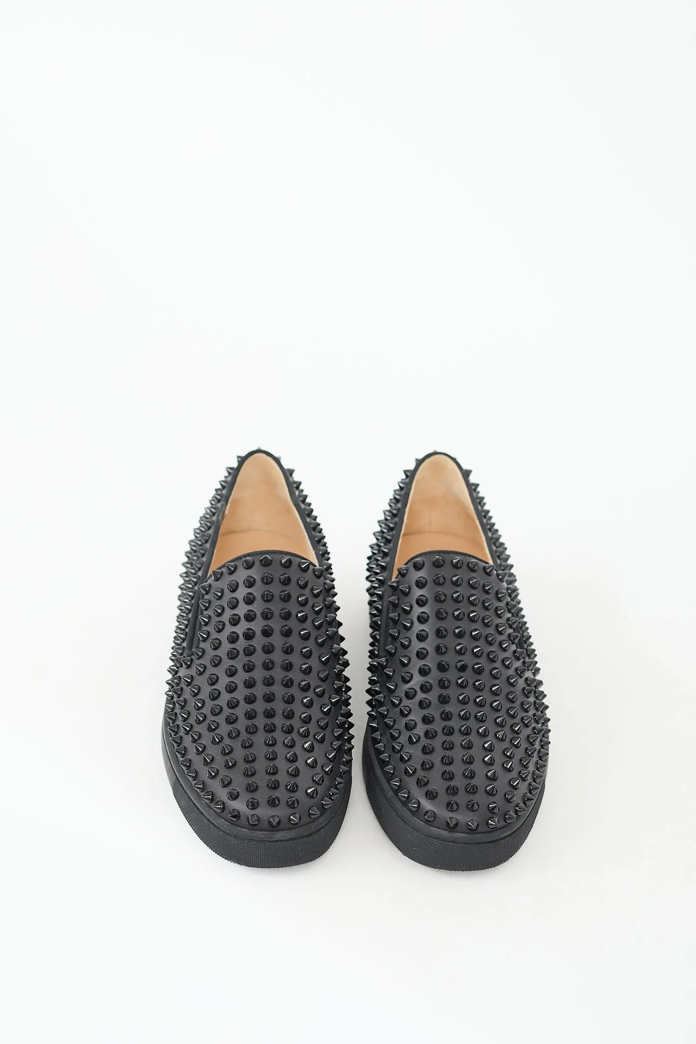 Black Roller Boat Studded Slip On Sneaker