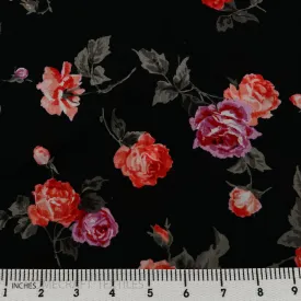 Black Scatter Floral Cotton Print