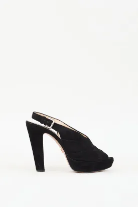 Black Suede Slingback Heel