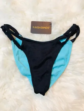 Black Turquoise Reversible Bottom Only Large Midcoverage Cheeky Quickship