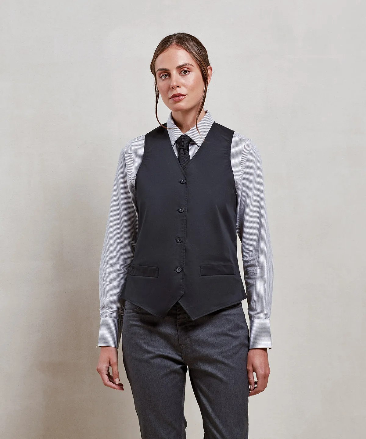 Black - Women's hospitality waistcoat