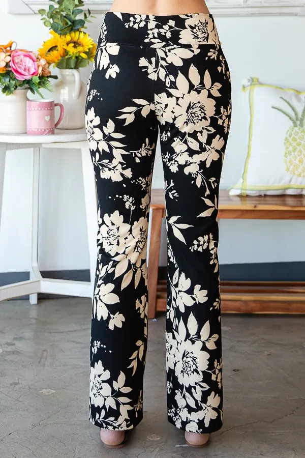 Black/Taupe Floral Pants - #4363-4368